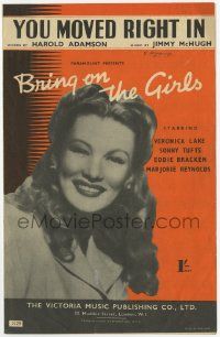 2x837 BRING ON THE GIRLS English sheet music '45 Veronica Lake sings You Moved Right In!