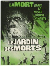 2x540 GARDEN OF THE DEAD French trade ad '72 formaldehyde turns convicts into zombies, Faugere art!