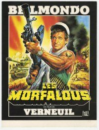 2x542 LES MORFALOUS French trade ad '84 Renato Casaro artwork of Jean-Paul Belmondo with huge gun!