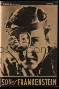 2x821 SON OF FRANKENSTEIN English program '39 Boris Karloff, Basil Rathbone & Bela Lugosi!