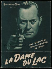 2x603 LADY IN THE LAKE French pb '48 Robert Montgomery pointing gun + sexy Audrey Totter!