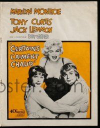 2x628 SOME LIKE IT HOT French pb '59 sexy Marilyn Monroe with Tony Curtis & Jack Lemmon in drag!
