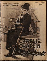 2x089 CITY LIGHTS German program '31 art of Charlie Chaplin holding flower + boxing images!