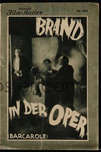 2x113 FIRE IN THE OPERA HOUSE German program '30 German version of Brand in der Opera, Frohlich!
