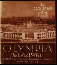 2x179 OLYMPIAD Von Heute German program '38 Leni Riefenstahl's 1936 Berlin Olympics documentary!