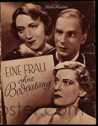 2x245 WOMAN OF NO IMPORTANCE German program '36 Eine frau ohne bedeutung, from Oscar Wilde's play!