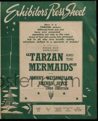 2x799 TARZAN & THE MERMAIDS Australian press sheet '48 Johnny Weissmuller, great poster images!