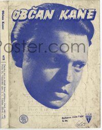 2x960 CITIZEN KANE Czech program '40s Orson Welles' masterpiece, great close up image, rare!