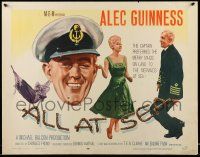 2y510 ALL AT SEA style A 1/2sh '58 captain Alec Guinness & sexy English babes!
