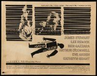 2y515 ANATOMY OF A MURDER style B 1/2sh '59 Otto Preminger, Saul Bass dead body silhouette art!