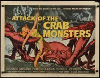 2y526 ATTACK OF THE CRAB MONSTERS 1/2sh '57 Roger Corman, art of Pamela Duncan attacked by beast!