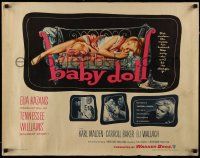 2y527 BABY DOLL 1/2sh '57 Elia Kazan, classic image of sexy troubled teen Carroll Baker!
