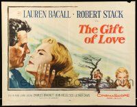 2y650 GIFT OF LOVE 1/2sh '58 great romantic close up art of Lauren Bacall & Robert Stack!
