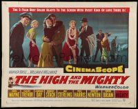 2y678 HIGH & THE MIGHTY 1/2sh '54 directed by William Wellman, John Wayne, Claire Trevor!