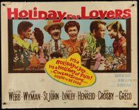 2y683 HOLIDAY FOR LOVERS 1/2sh '59 Jane Wyman, Jill St. John & Lynley steal kisses in Brazil!