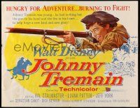 2y708 JOHNNY TREMAIN 1/2sh '57 Walt Disney, from the Esther Forbes novel, art of Hal Stalmaster!
