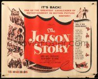 2y710 JOLSON STORY 1/2sh R54 Larry Parks & Evelyn Keyes in bio of the greatest entertainer!