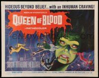2y843 QUEEN OF BLOOD 1/2sh '66 Basil Rathbone, cool art of female monster & victims in her web!