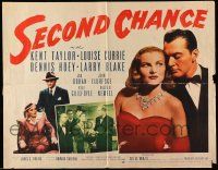 2y864 SECOND CHANCE 1/2sh '47 Kent Taylor eyes sexy Louise Currie in a low-cut dress!