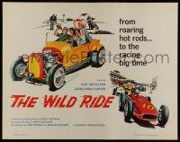 2y983 WILD RIDE 1/2sh '60 cool art of hot rod racing, very young Jack Nicholson!
