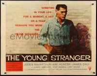 2y994 YOUNG STRANGER style B 1/2sh '57 first John Frankenheimer, troubled teen James MacArthur!