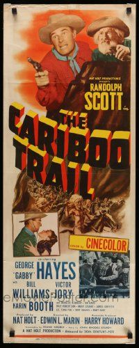 2y068 CARIBOO TRAIL insert '50 Randolph Scott & Gabby Hayes vs Native American Indians!