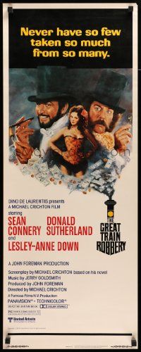 2y215 GREAT TRAIN ROBBERY insert '79 Sean Connery, Sutherland & Lesley-Anne Down by Tom Jung!