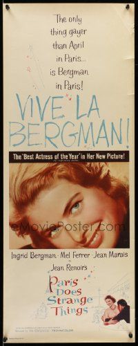 2y340 PARIS DOES STRANGE THINGS insert R60s Jean Renoir's Elena et les hommes, Ingrid Bergman