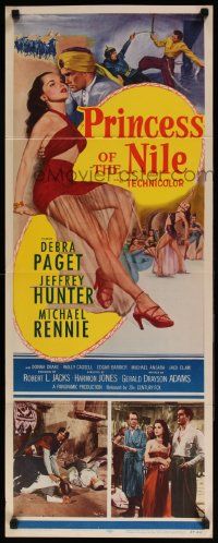 2y355 PRINCESS OF THE NILE insert '54 sexy full-length art of barely-dressed young Debra Paget!