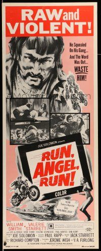 2y378 RUN ANGEL RUN insert '69 William Smith, Valerie Starrett, raw and violent bikers!
