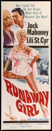 2y379 RUNAWAY GIRL insert '65 men could tell by her kisses what kind of woman Lili St. Cyr was!