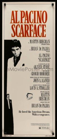 2y385 SCARFACE insert '83 Al Pacino as Tony Montana, directed by Brian De Palma, Oliver Stone