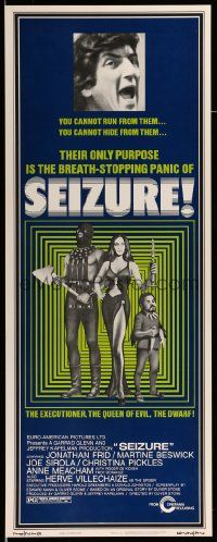 2y391 SEIZURE insert '74 Oliver Stone's directorial debut, Herve Villechaize is the dwarf!