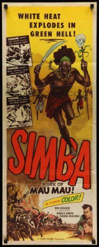 2y397 SIMBA insert '55 Dirk Bogarde & Virginia McKenna's love defied primitive jungle laws!