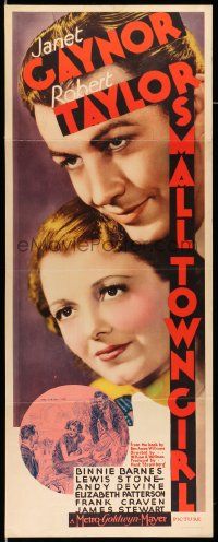 2y402 SMALL TOWN GIRL insert '36 Janet Gaynor & Robert Taylor + James Montgomery Flagg inset art!