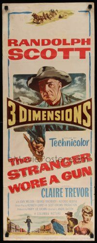 2y417 STRANGER WORE A GUN 3D insert '53 Randolph Scott for the first time in 3 dimensions!