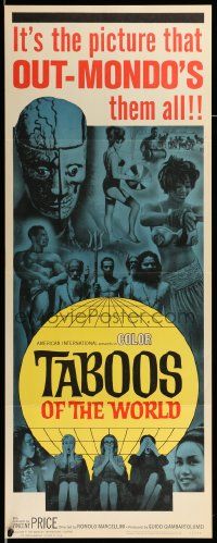 2y427 TABOOS OF THE WORLD insert '65 I Tabu, AIP, it's the picture that OUT-MONDO's them all!