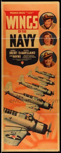 2y490 WINGS OF THE NAVY insert '39 George Brent, Olivia de Havilland, SB2Us, Tophatter squadron!