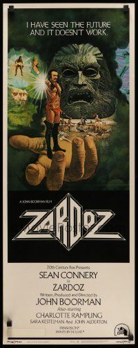 2y500 ZARDOZ insert '74 fantasy art of Sean Connery, who has seen the future and it doesn't work!