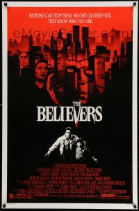2z084 BELIEVERS 1sh '87 Martin Sheen, Robert Loggia, nothing can stop them, cool image of skyline!