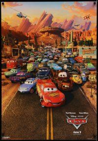2z121 CARS advance 1sh '06 Walt Disney Pixar animated automobile racing, great cast image!