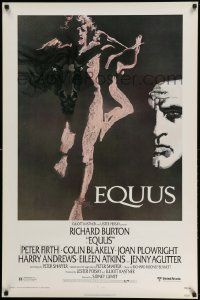 2z212 EQUUS 1sh '77 Richard Burton, Jenny Agutter, Peter Firth, Sidney Lumet, art by Bob Peak!