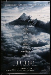 2z216 EVEREST teaser DS 1sh '15 cool image of the massive mountain rising over the clouds!
