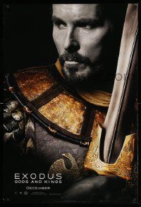 2z220 EXODUS: GODS & KINGS style B teaser DS 1sh '14 close-up of Christian Bale as Moses!