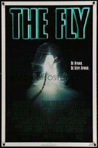 2z251 FLY 1sh '86 David Cronenberg, Jeff Goldblum, cool sci-fi art by Mahon!