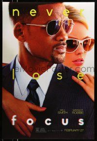 2z253 FOCUS teaser DS 1sh '15 cool close up of Will Smith and Margot Robbie in sunglasses!