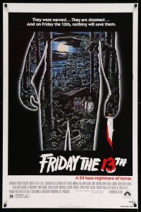 2z259 FRIDAY THE 13th 1sh R80s great Alex Ebel art, slasher classic, 24 hours of terror!
