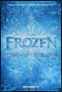 2z264 FROZEN advance DS 1sh '13 voices of Kristen Bell, Alan Tudyk, cool images of snowflakes!