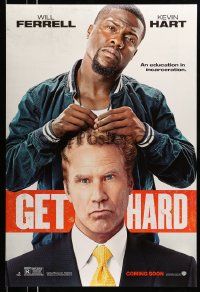 2z277 GET HARD teaser DS 1sh '15 wacky image of Ferrell and Hart, an education in incarceration!