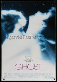 2z280 GHOST DS 1sh '90 classic romantic close up of dead Patrick Swayze & sexy Demi Moore!